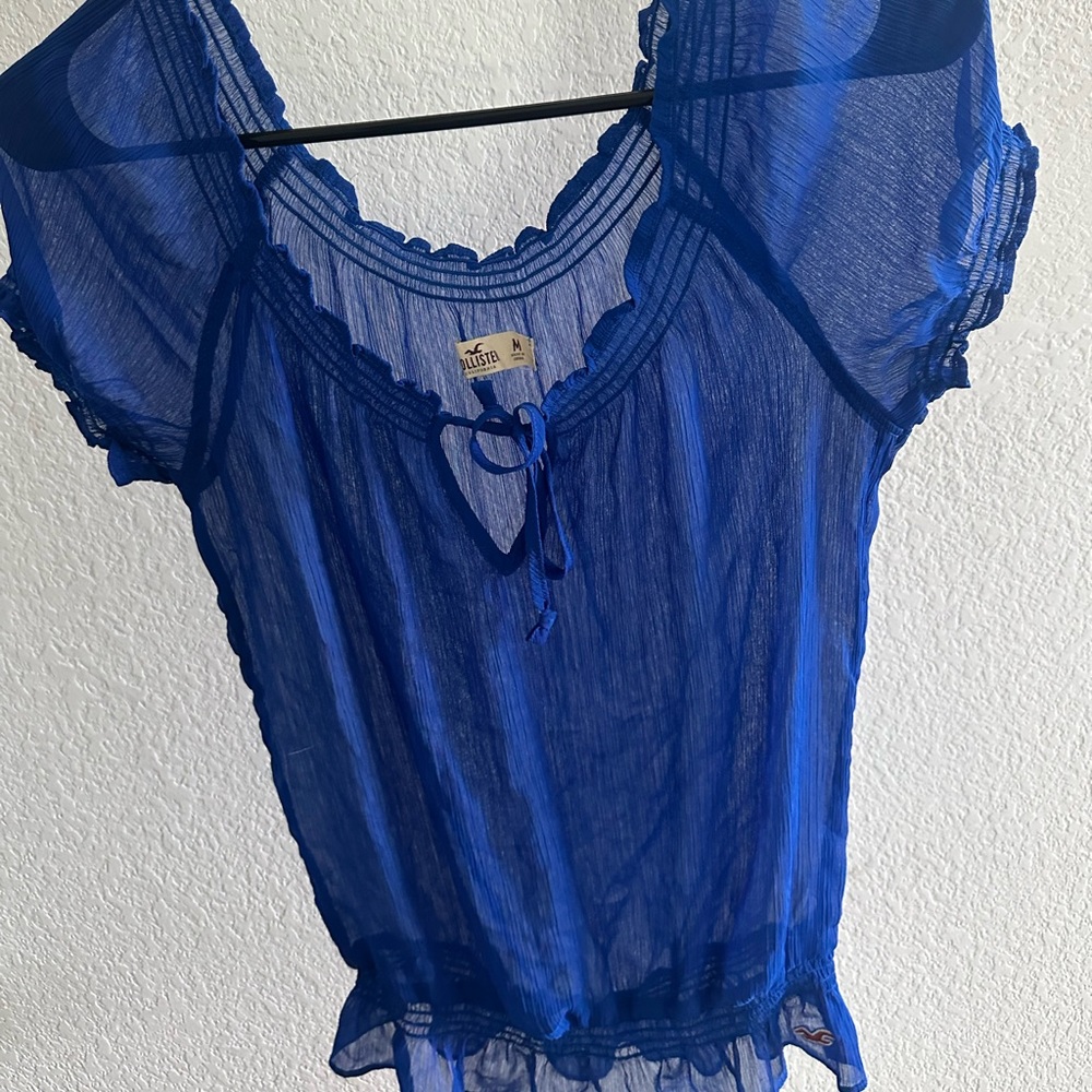 Hollister Sheer Blue Blouse